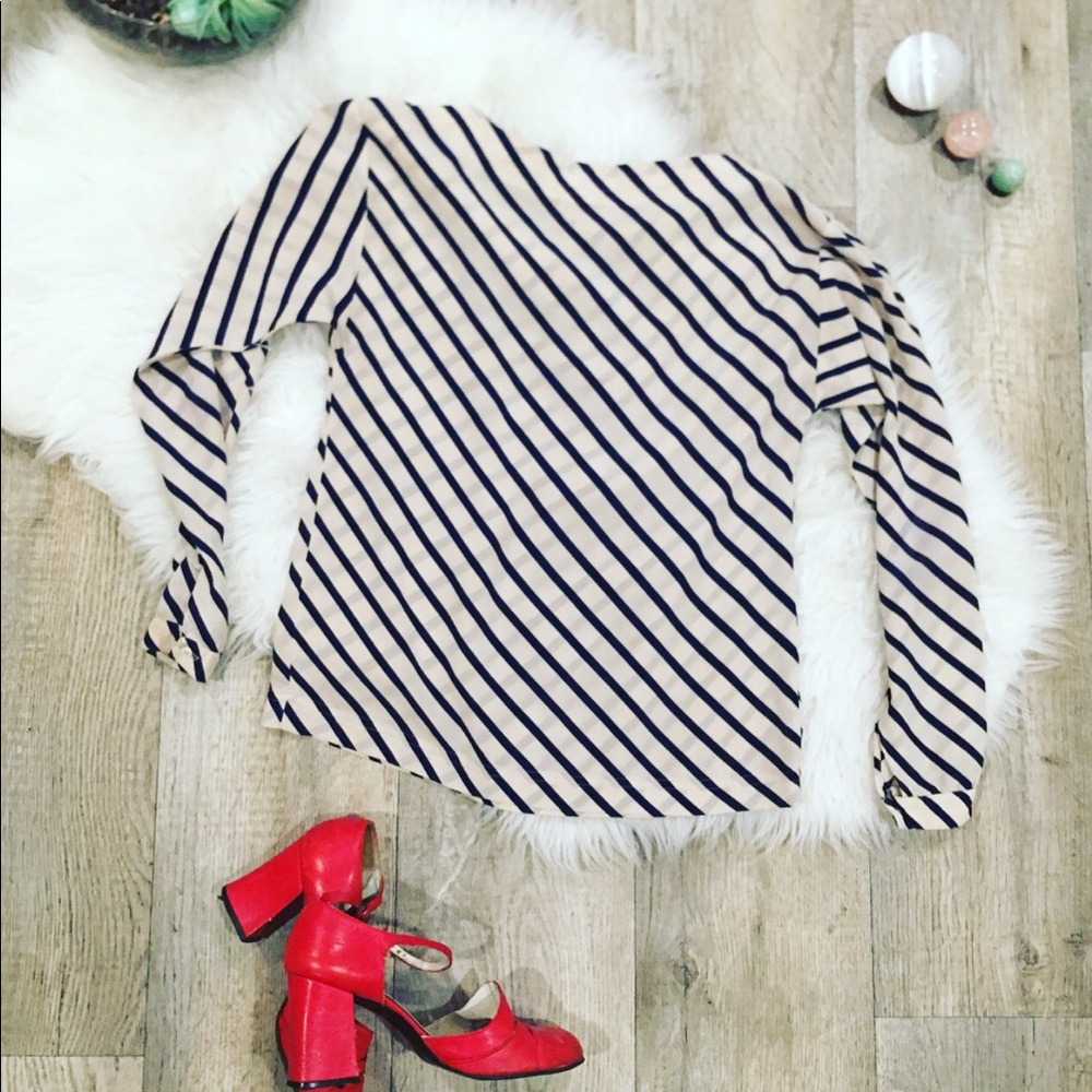 Jones New York Silky Stripes Long Sleeve ◻️📉